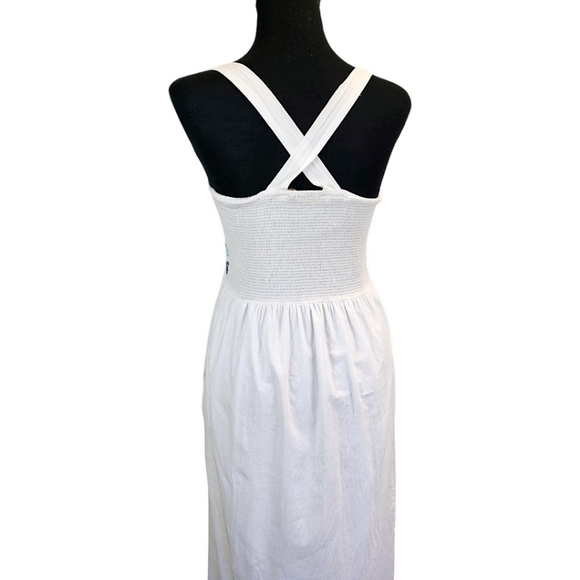 Marie Oliver Cotton Tegan Tank Maxi Dress Sz XS White Boho Chic Beach Vacation - Picture 9 of 16